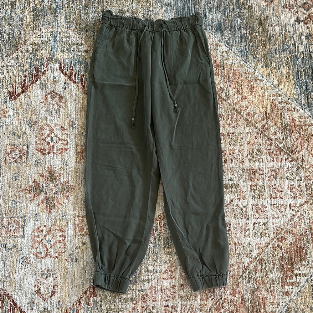 Banana Republic Green Joggers Relaxed Fit Elastic Waist